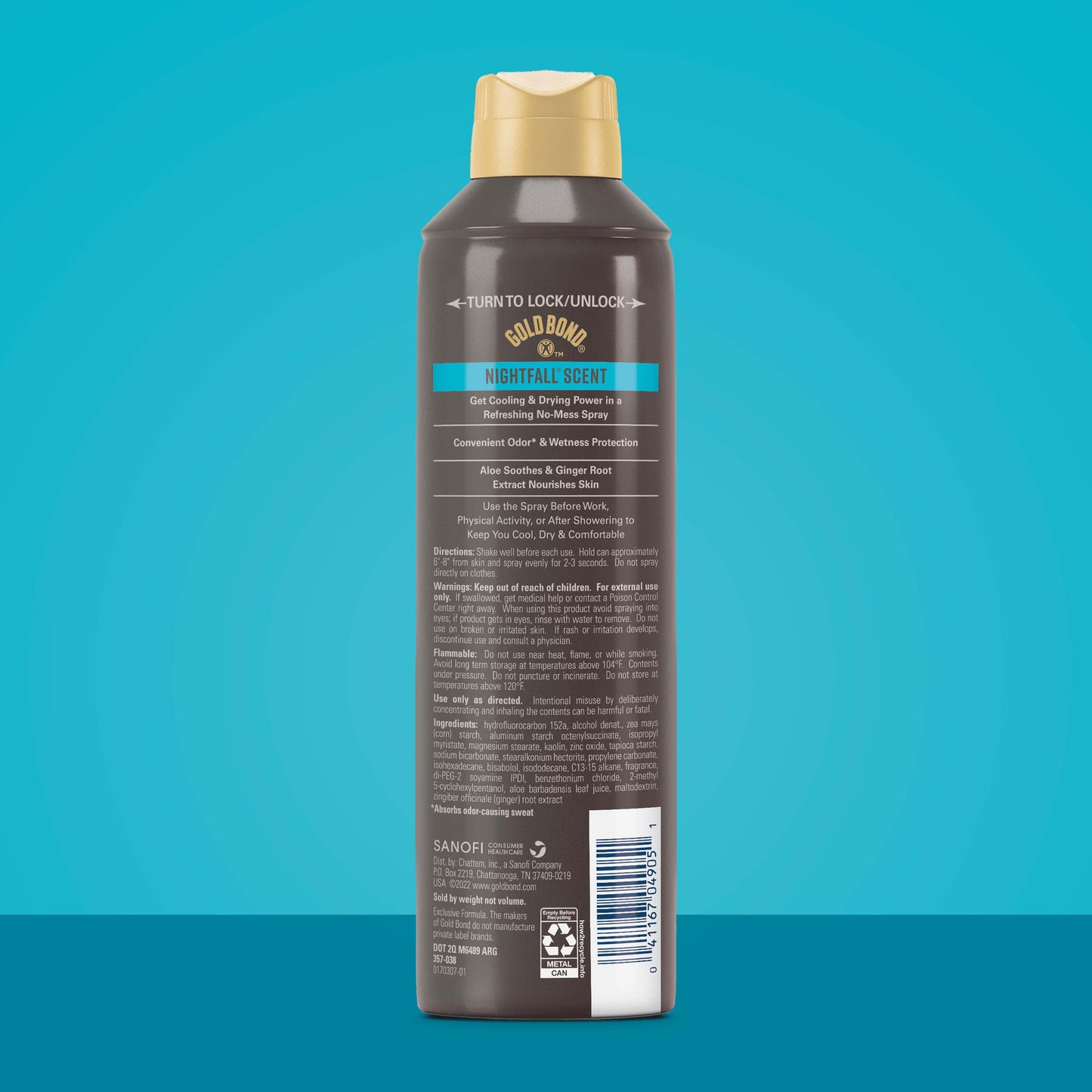 Gold Bond Men's Essentials Talc-Free Body Powder Spray - Nightfall