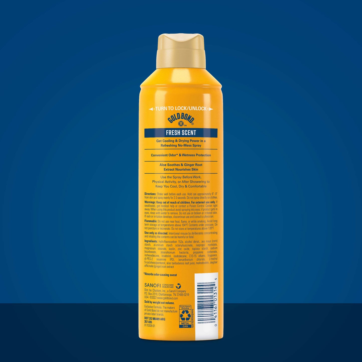 Gold Bond No Mess Body Powder Spray - Fresh Scent