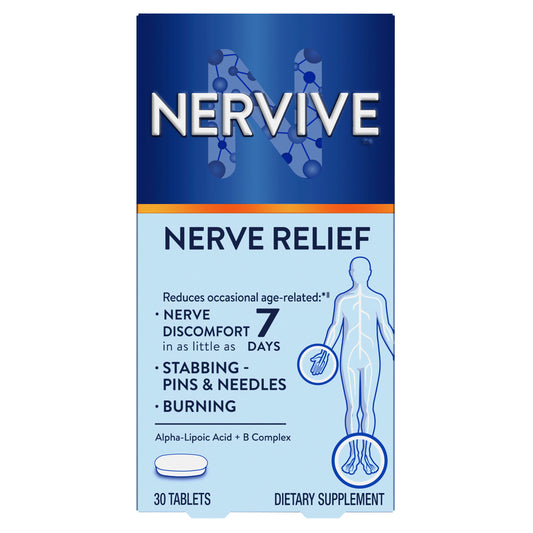 Nervive Nerve Relief Tablets with Alpha Lipoic Acid, B Vitamins, Turmeric, & Ginger, Reduces Occasional Nerve Discomfort in as Little as 7 Days