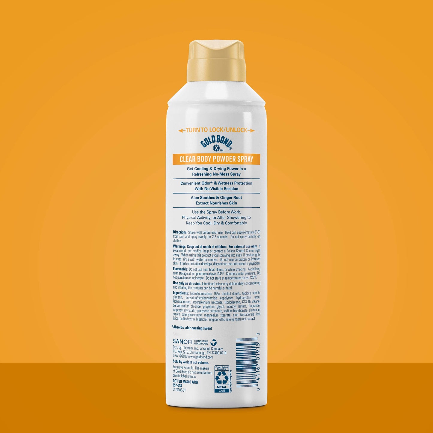 Gold Bond No Mess Clear Body Powder Spray
