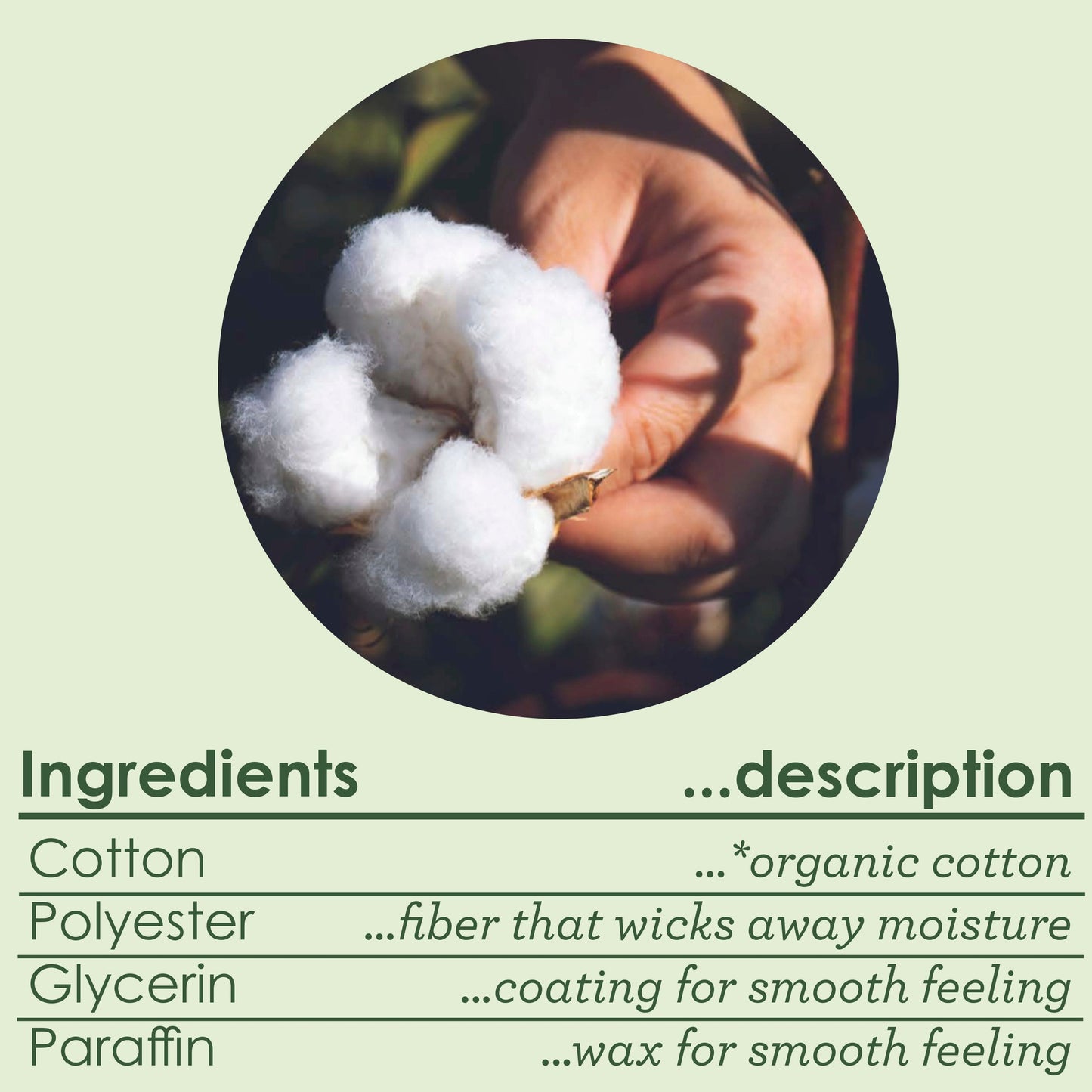 L. Organic Cotton Tampons Super Absorbency