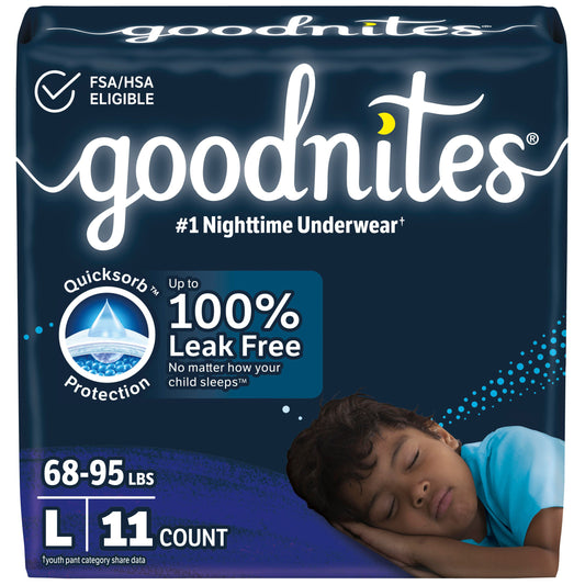 Goodnites Boys' Nighttime Bedwetting Underwear - Large (68-95 lbs)