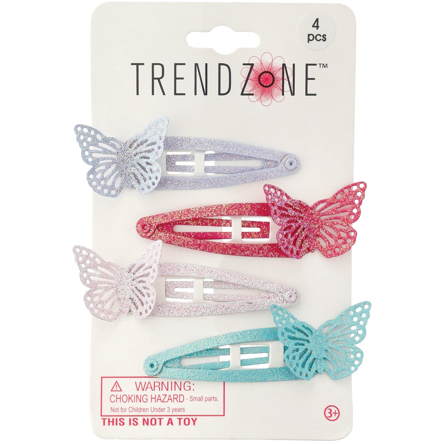 Trend Zone Kids Accessories Sugar Glitter Butterfly Snaps