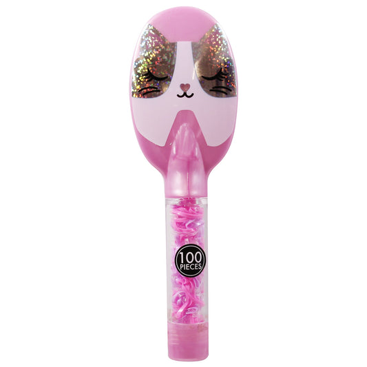 Trend Zone Cat Face Brush with 100 No Snag Hair Elastics