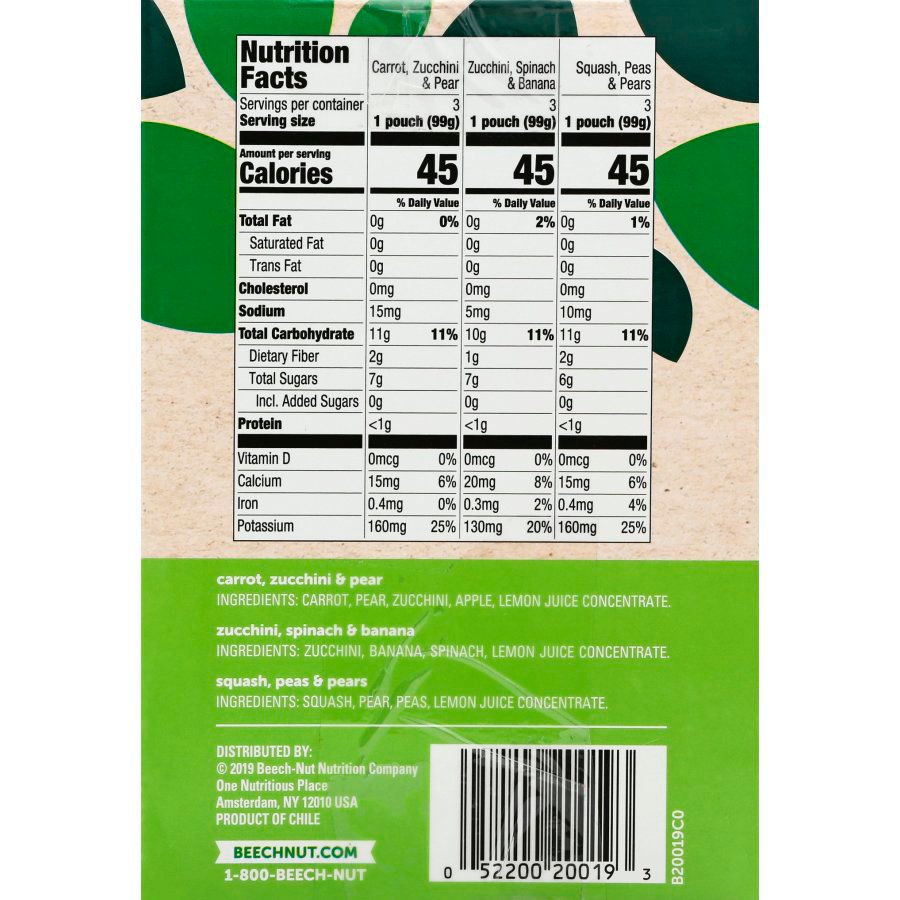 Beech-Nut Veggies Pouches - Variety Pack
