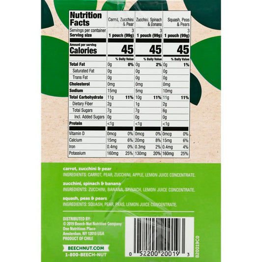 Beech-Nut Veggies Pouches - Variety Pack