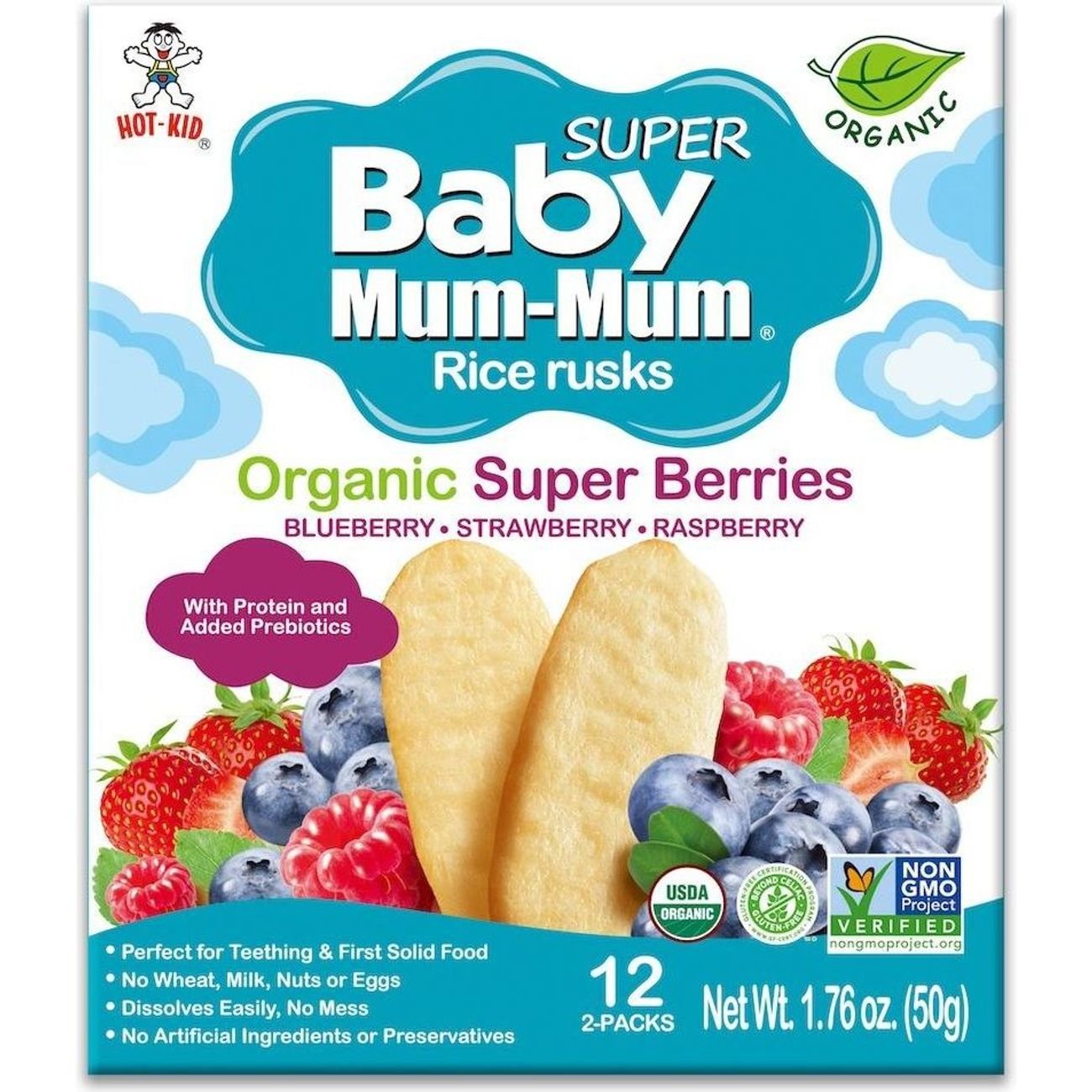Baby Mum-Mum Organic Rice Rusks - Super Berries