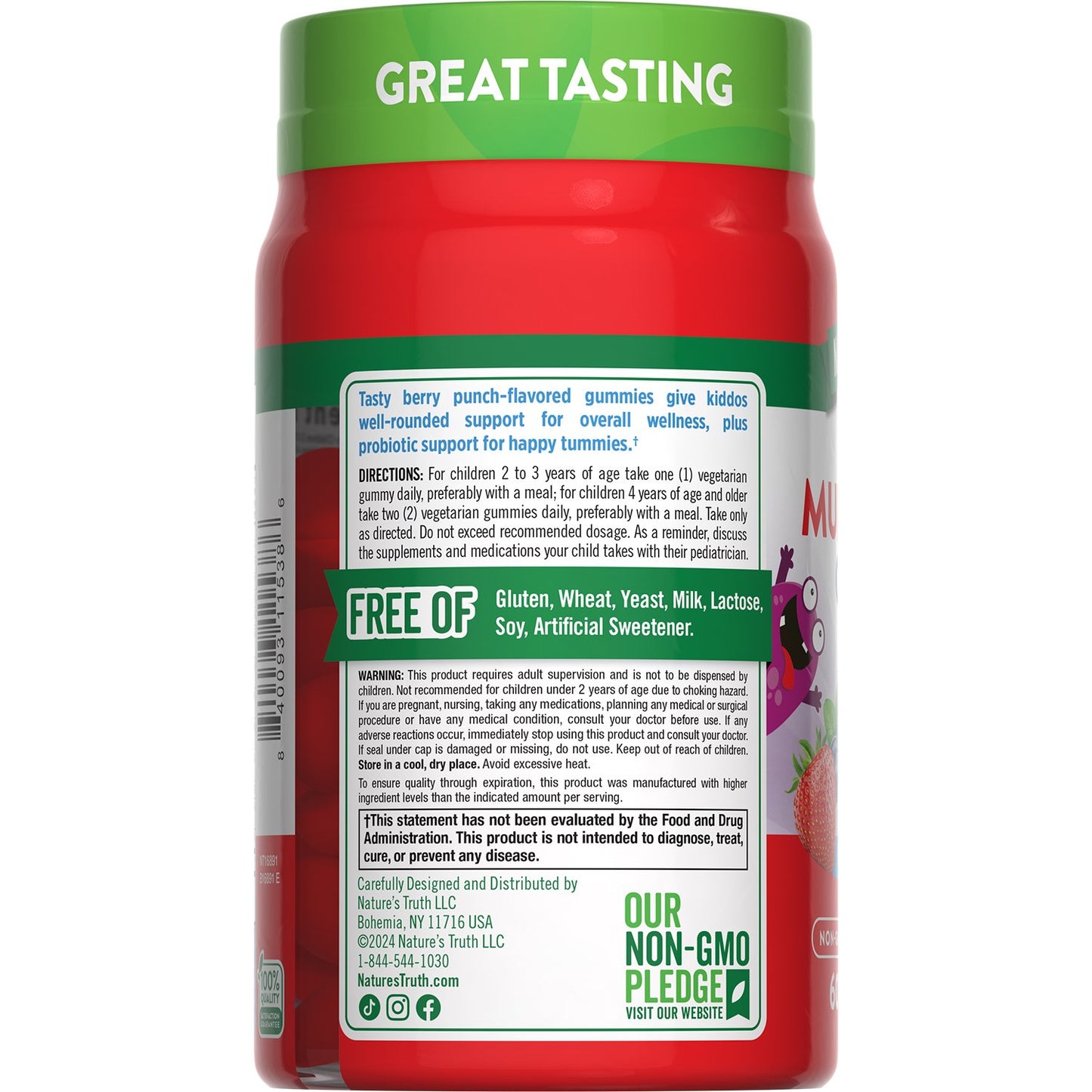 Nature's Truth Just 4 Kidz Probiotic Multivitamin Gummies - Berry Punch
