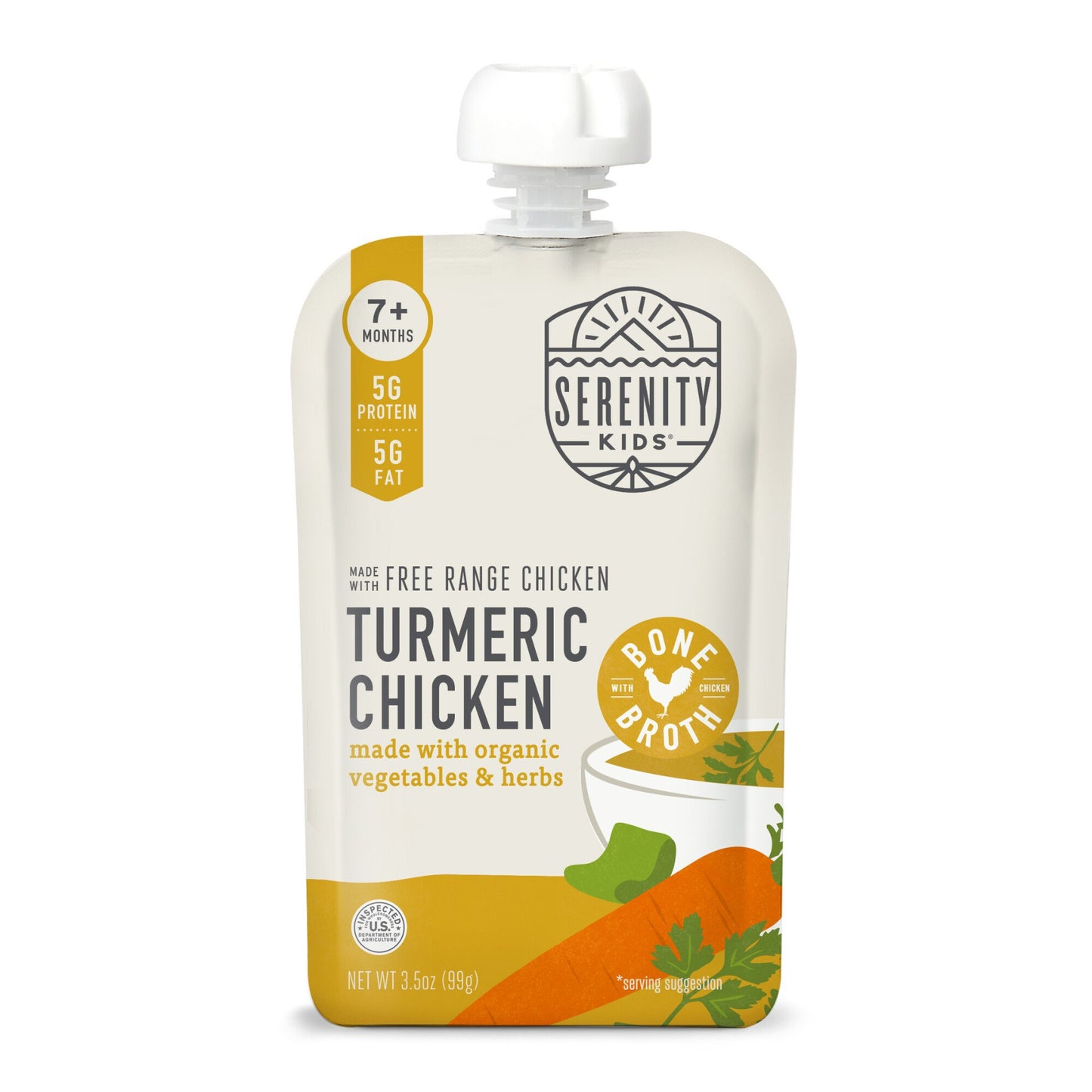Serenity Kids Baby Food Pouch - Turmeric Chicken with Bone Broth