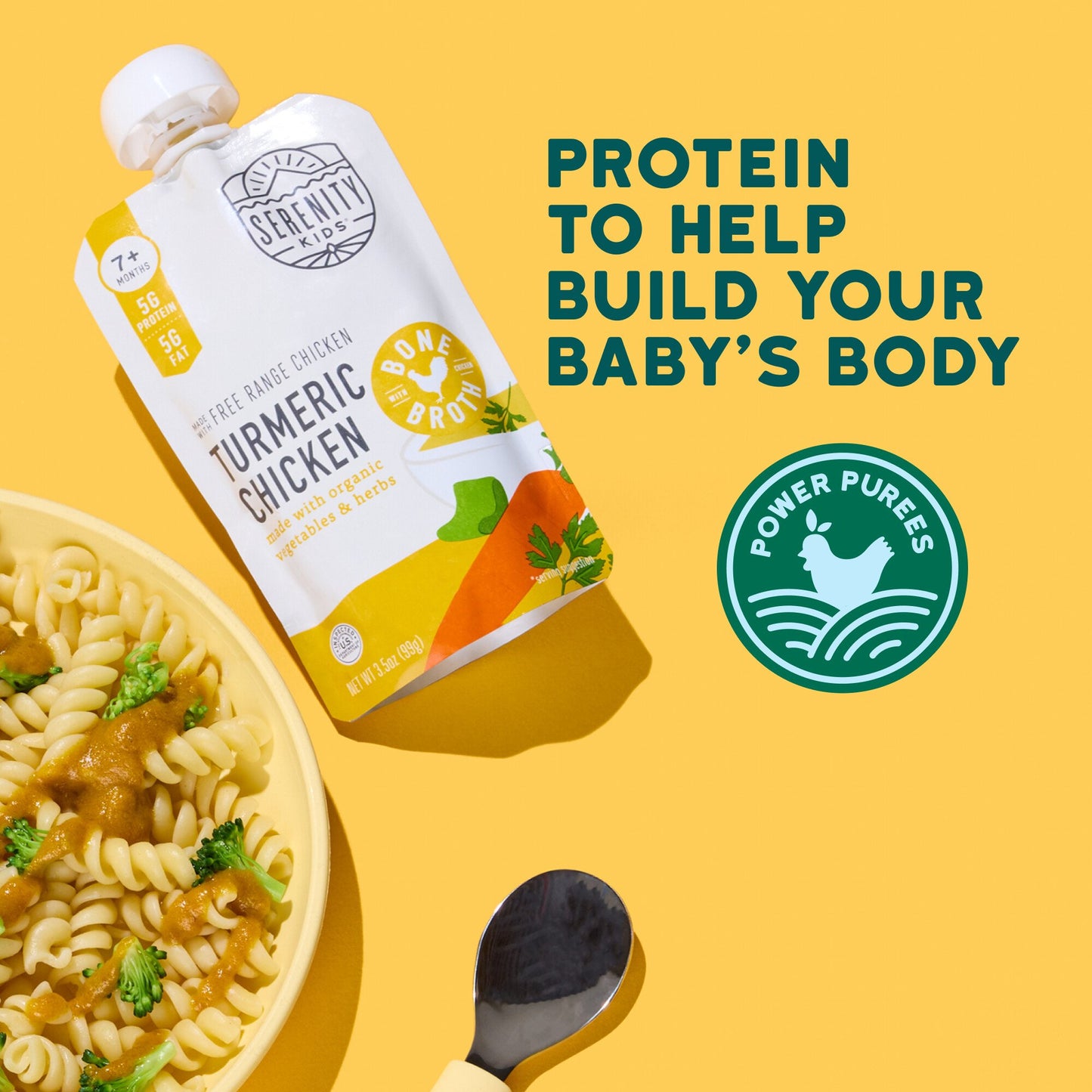 Serenity Kids Baby Food Pouch - Turmeric Chicken with Bone Broth