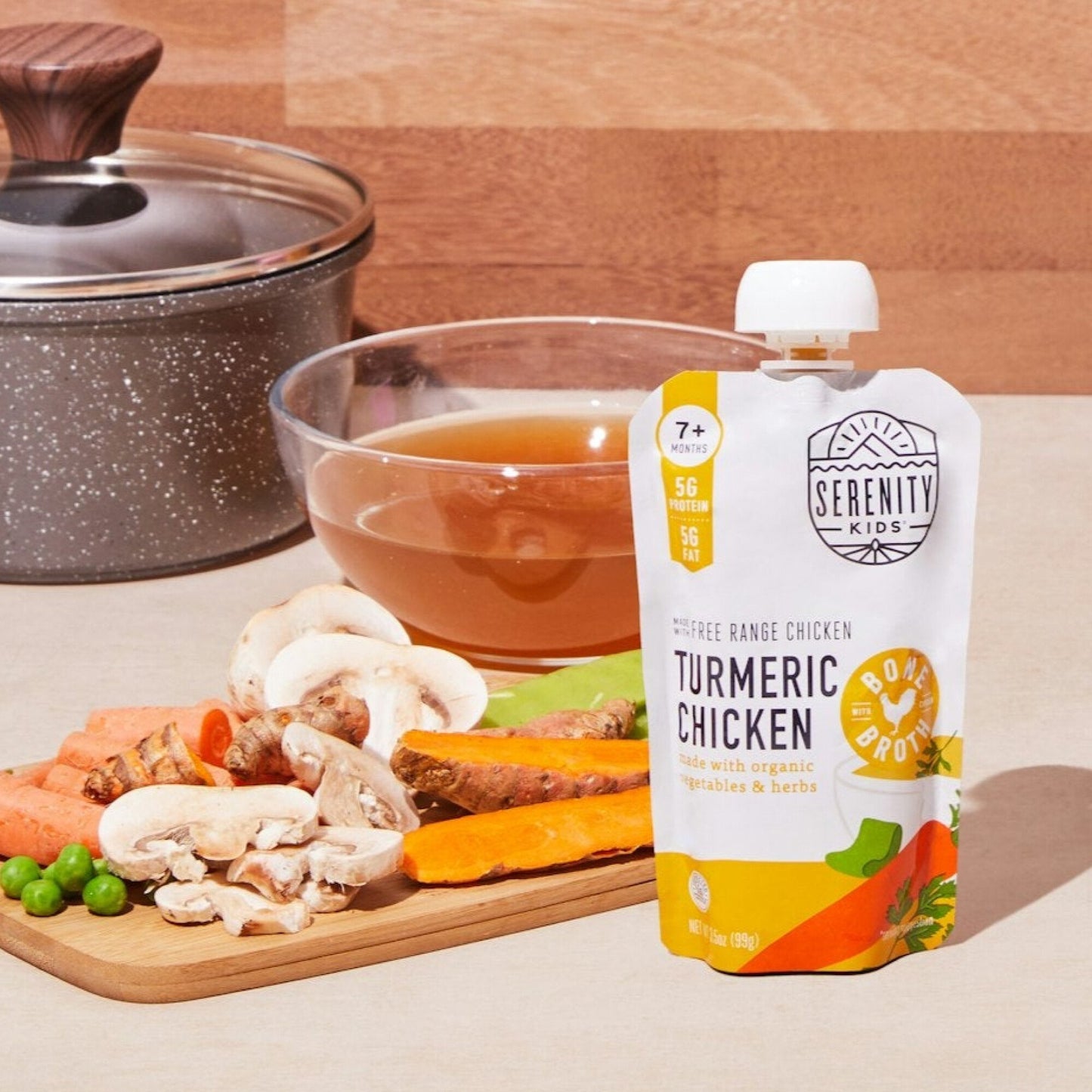 Serenity Kids Baby Food Pouch - Turmeric Chicken with Bone Broth