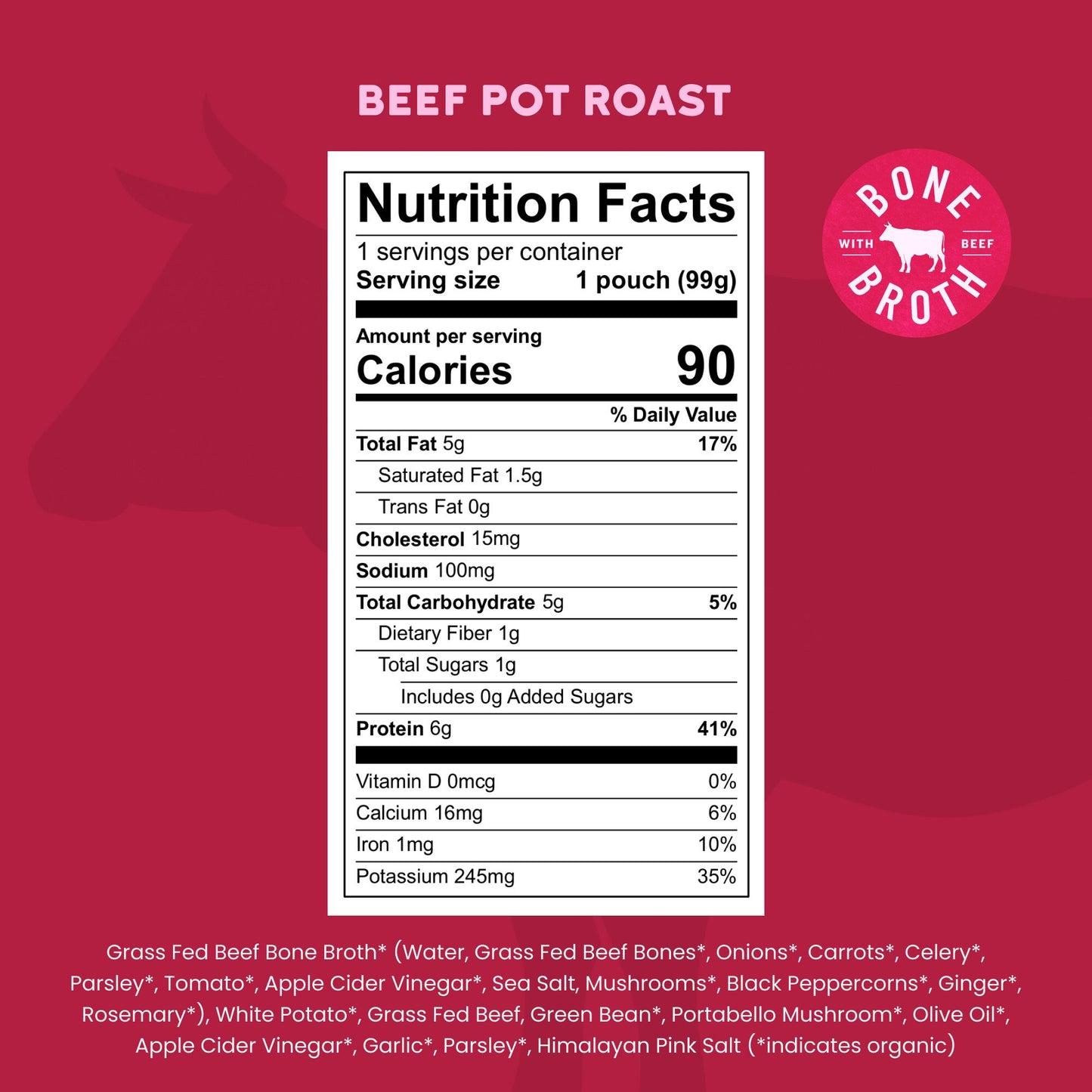 Serenity Kids Baby Food Pouch - Beef Pot Roast with Bone Broth