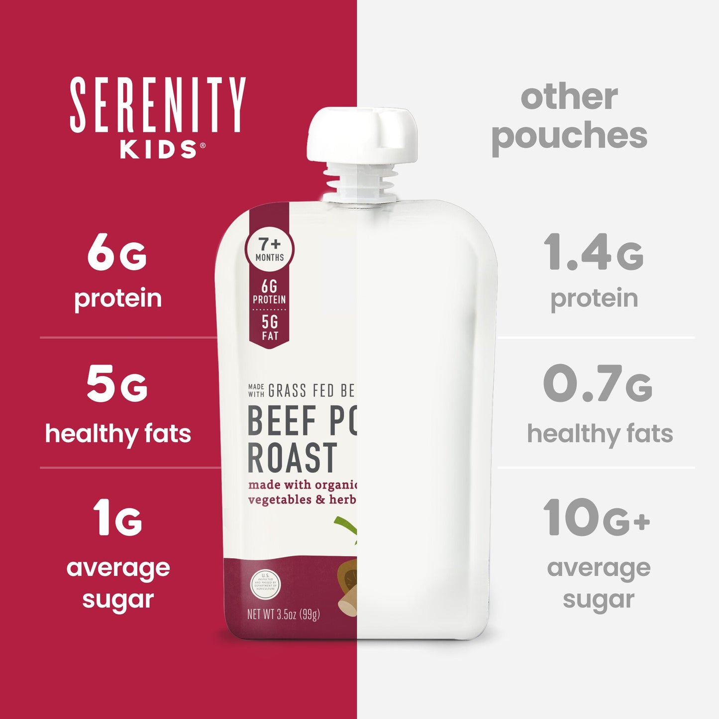 Serenity Kids Baby Food Pouch - Beef Pot Roast with Bone Broth