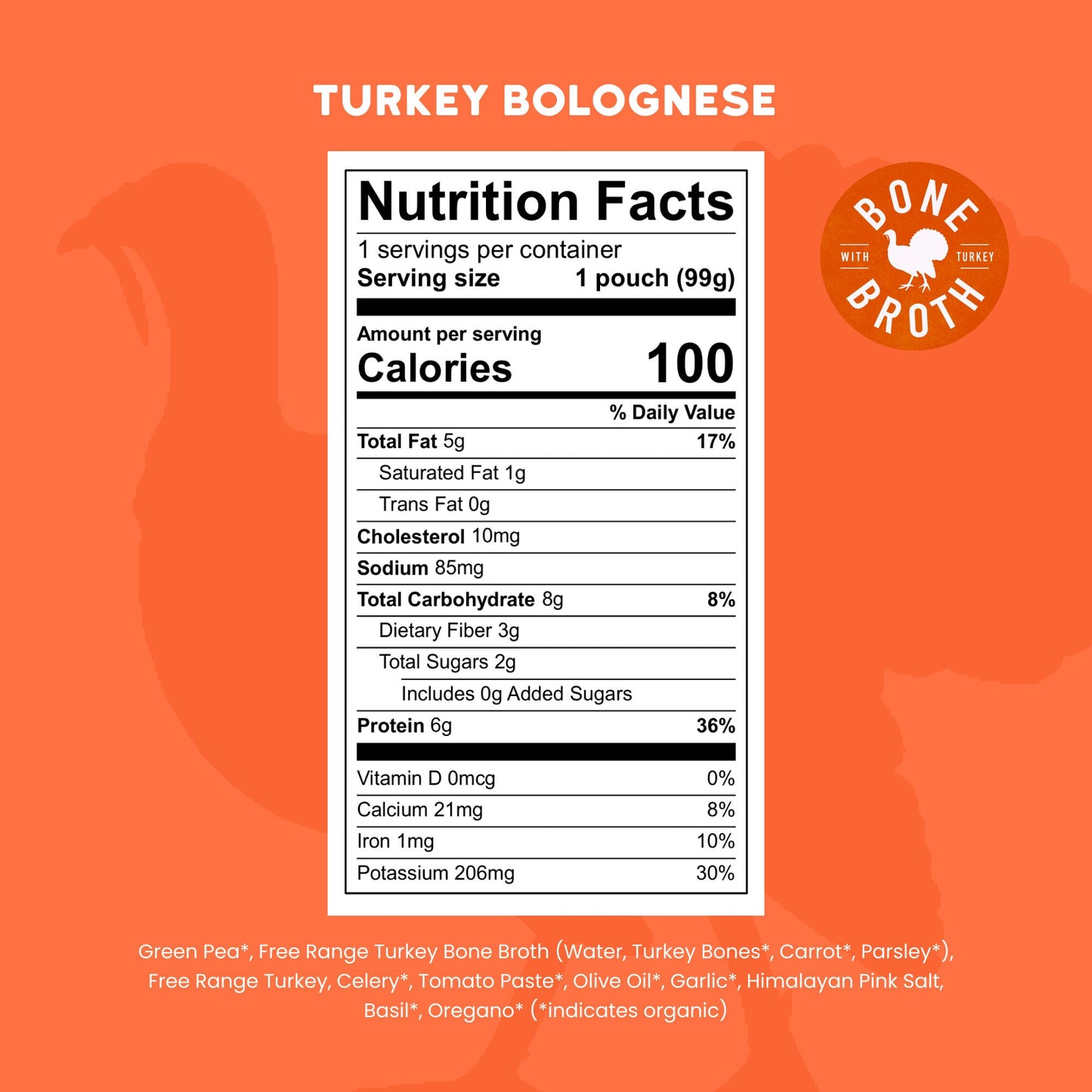 Serenity Kids Baby Food Pouch - Turkey Bolognese with Bone Broth