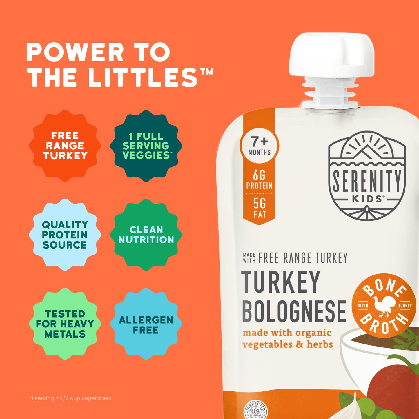 Serenity Kids Baby Food Pouch - Turkey Bolognese with Bone Broth