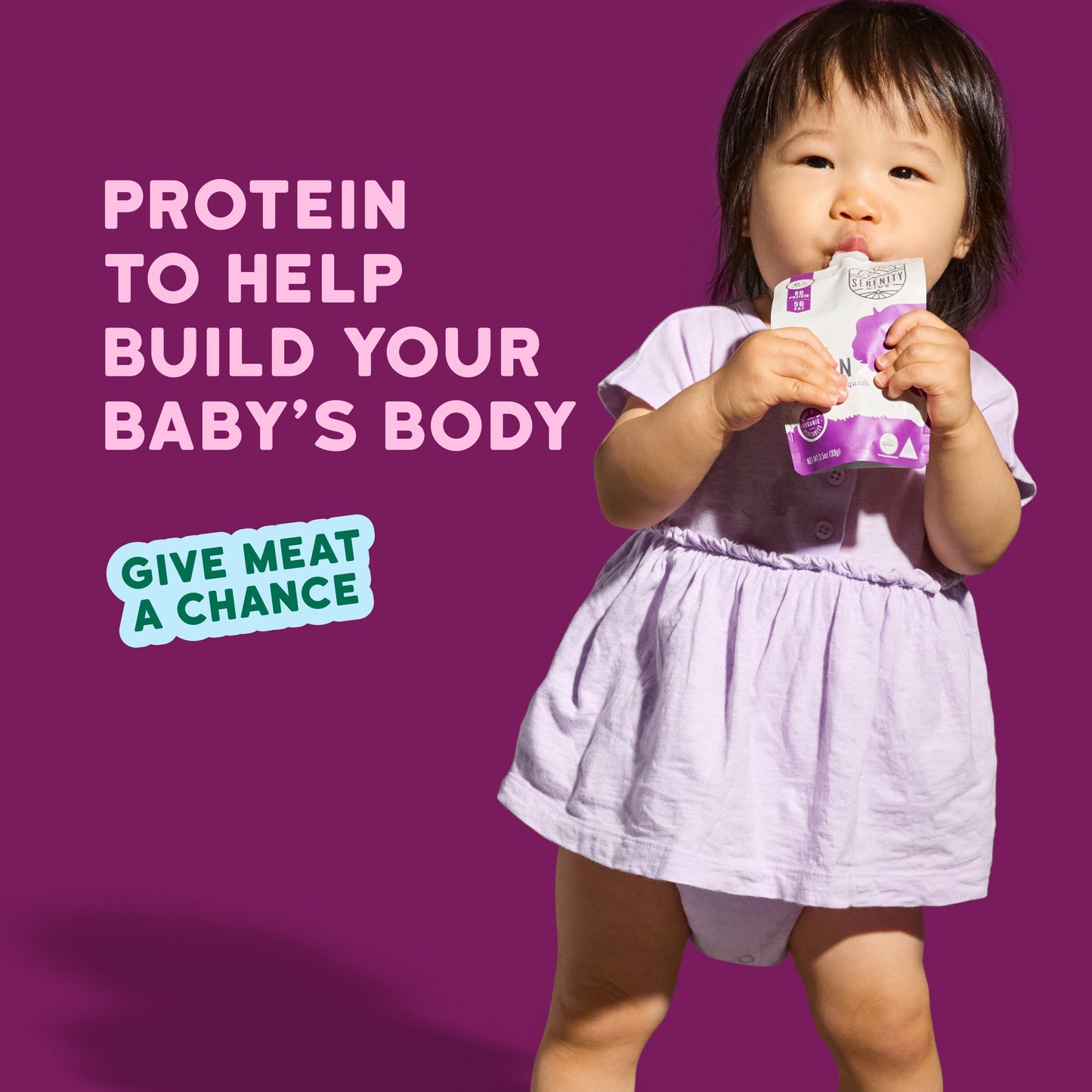 Serenity Kids Organic Pouch - Grass Fed Bison Kabocha Squash & Spinach