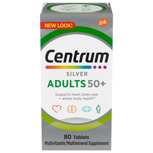 Centrum Silver Multivitamin for Adults 50 Plus, Multivitamin/Multimineral Supplement with Vitamin D3, B Vitamins, Calcium and Antioxidants, Gluten Free, Non-GMO Ingredients