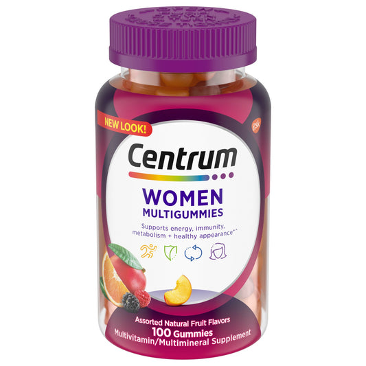 Centrum MultiGummies Gummy Multivitamin for Women, Multivitamin/Multimineral Supplement with Vitamin D3, B Vitamins and Antioxidants, Assorted Fruit Flavor
