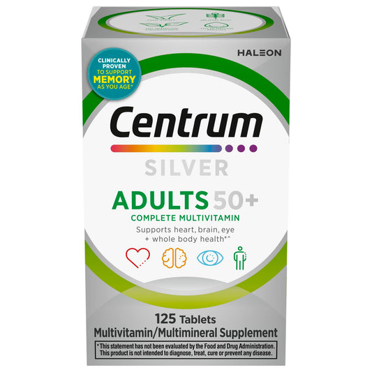 Centrum Silver Multivitamin for Adults 50 Plus, Multivitamin/Multimineral Supplement, Vitamin D3, B-Vitamins, Gluten Free, Non-GMO Ingredients, Supports memory and cognition in older adults