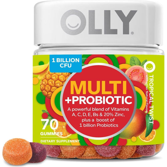 OLLY Daily Multivitamin & Probiotic 1 Billion CFU Digestive Support Gummies - Tropical Twist