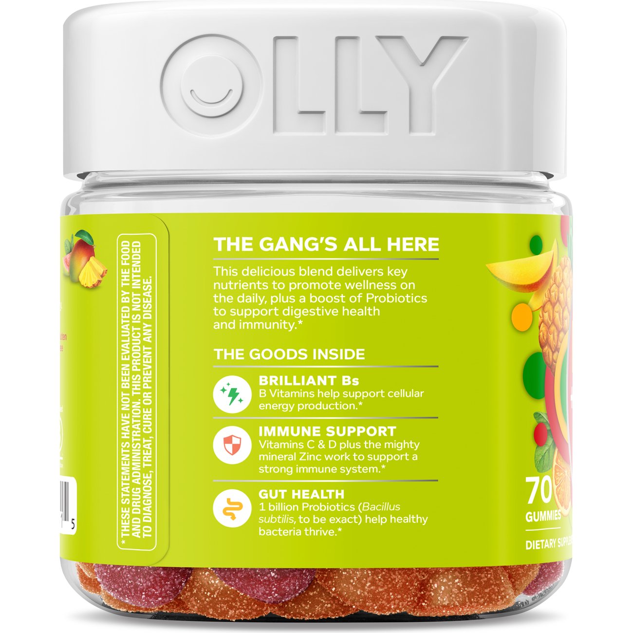 OLLY Daily Multivitamin & Probiotic 1 Billion CFU Digestive Support Gummies - Tropical Twist