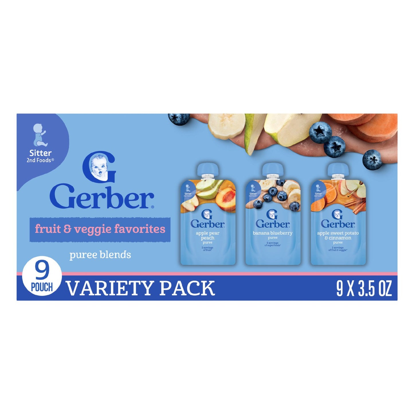 Gerber Natural for Toddler Pouches Variety Pack - Fruit & Veggie Favorites