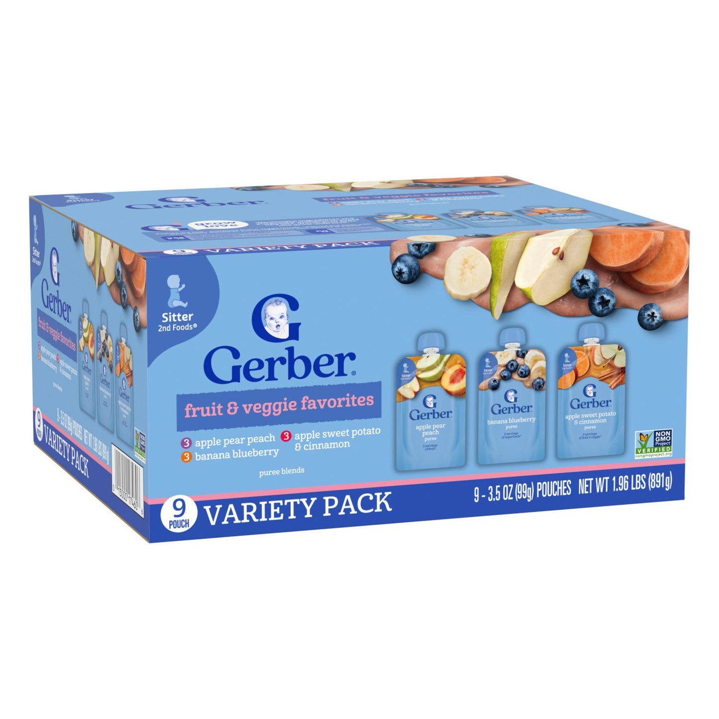 Gerber Natural for Toddler Pouches Variety Pack - Fruit & Veggie Favorites