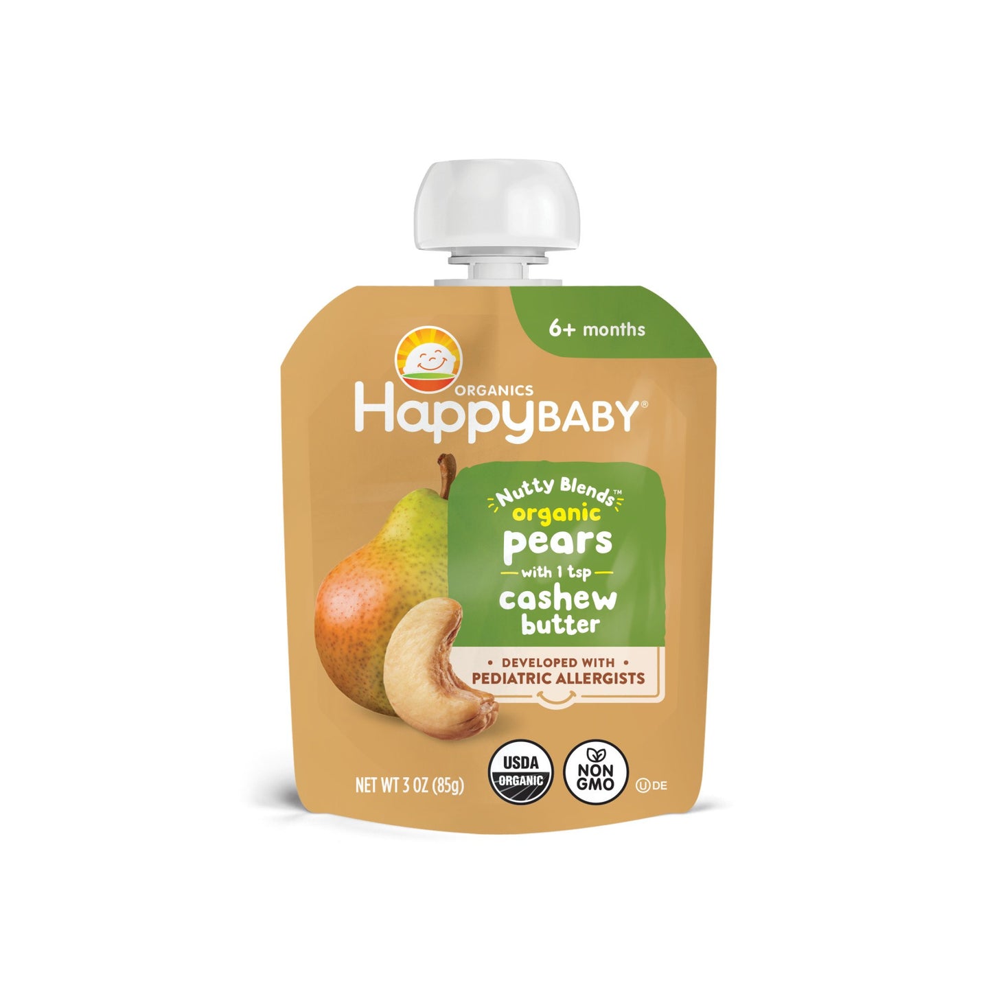 Happy Baby Organics Nutty Blends Pouch - Pears with Cashew Butter