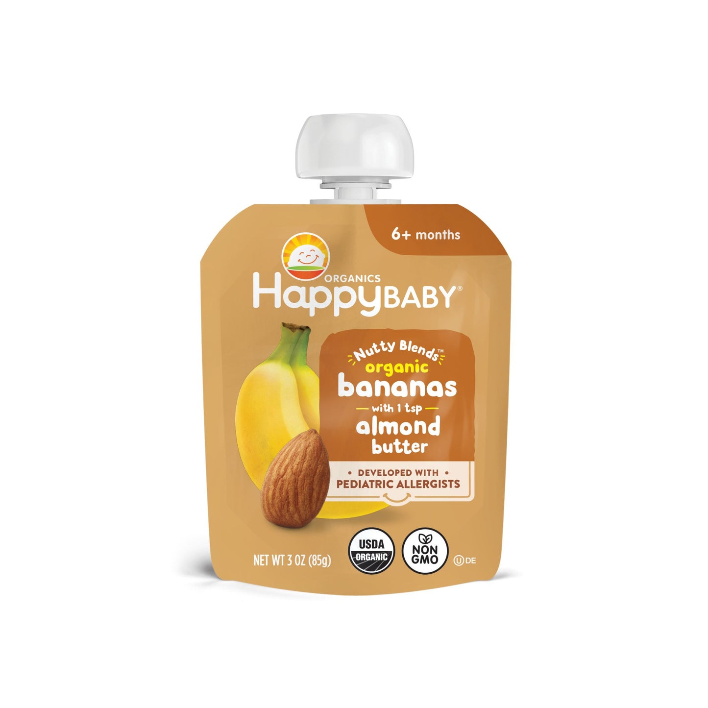 Happy Baby Organics Nutty Blends Pouch - Bananas with Almond Butter
