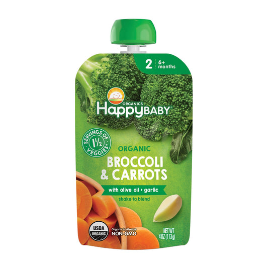 Happy Baby Organics Stage 2 Pouch - Broccoli & Carrots