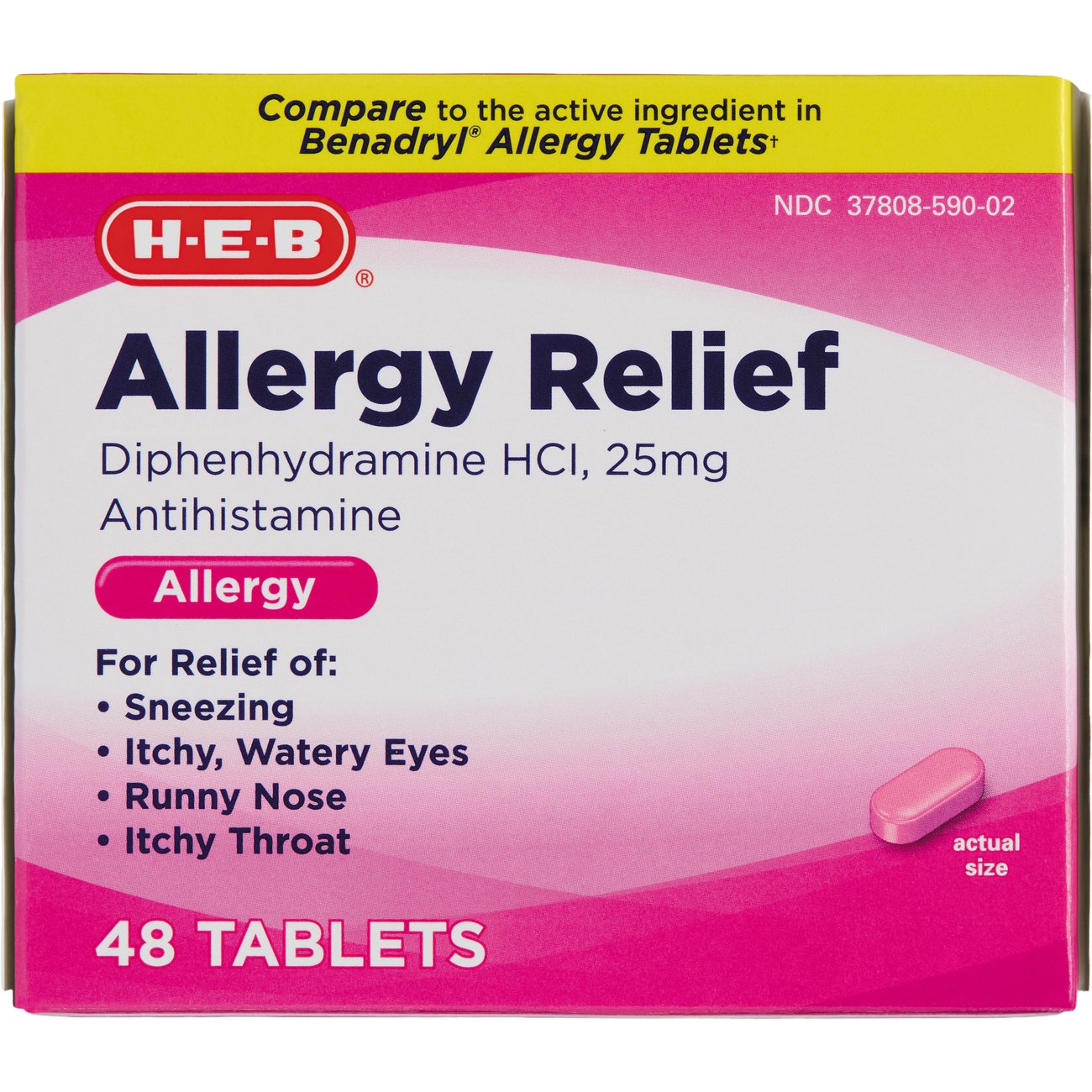 H-E-B Allergy Relief Antihistamine 25 mg Tablets