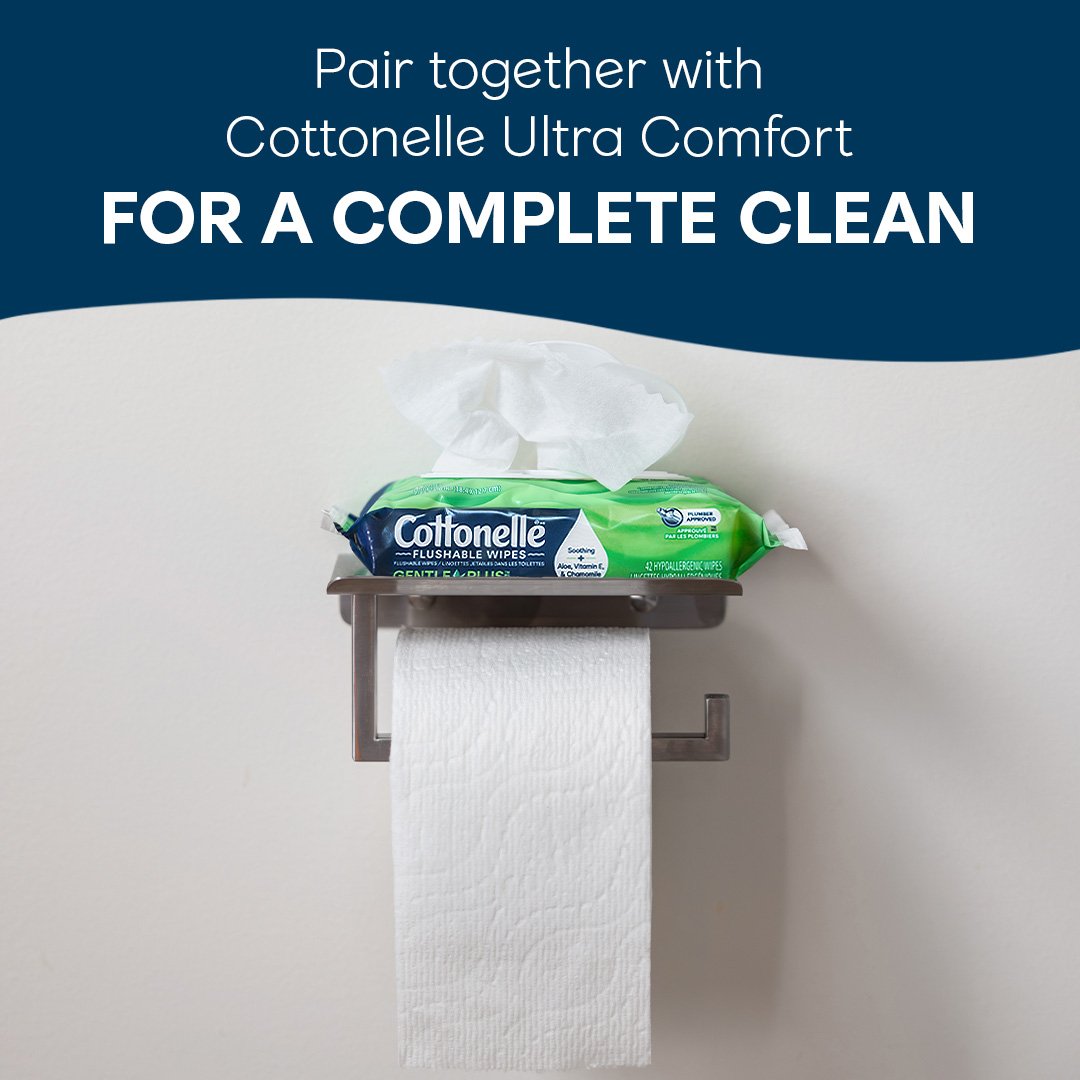 Cottonelle GentlePlus Flushable Wet Wipes with Aloe & Vitamin E