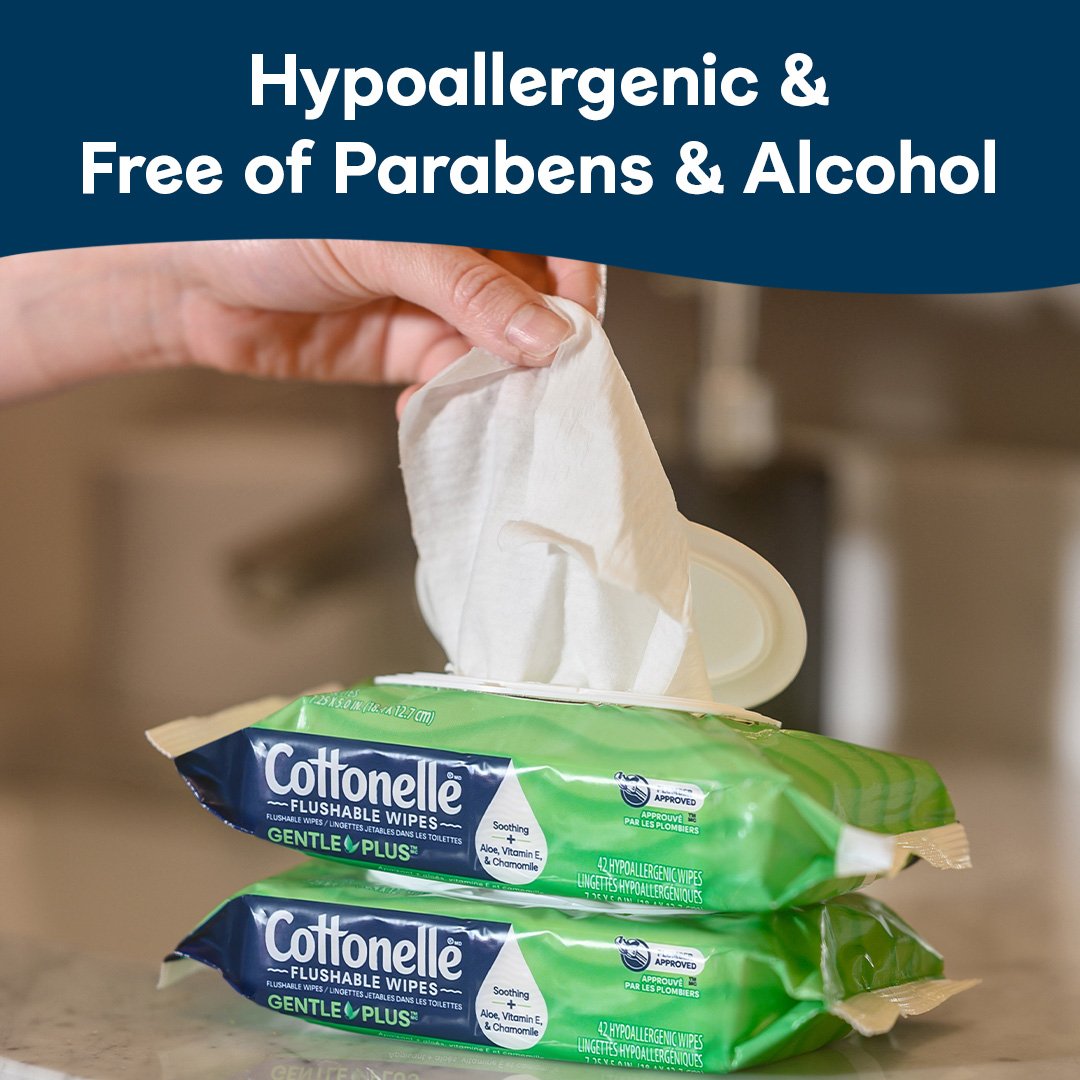 Cottonelle GentlePlus Flushable Wet Wipes with Aloe & Vitamin E