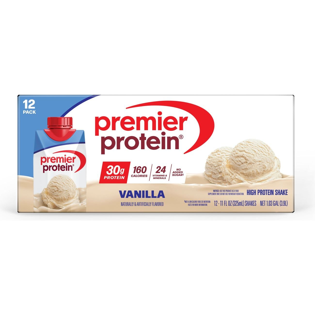 Premier Protein 30g Protein Shakes 12 pk Bottles - Vanilla