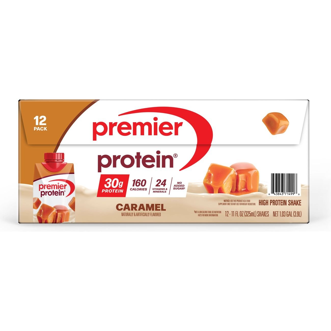 Premier Protein 30g Protein Shakes 12 pk Cartons - Caramel