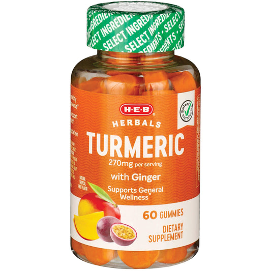 H-E-B Herbals Turmeric 270 mg with Ginger Gummies