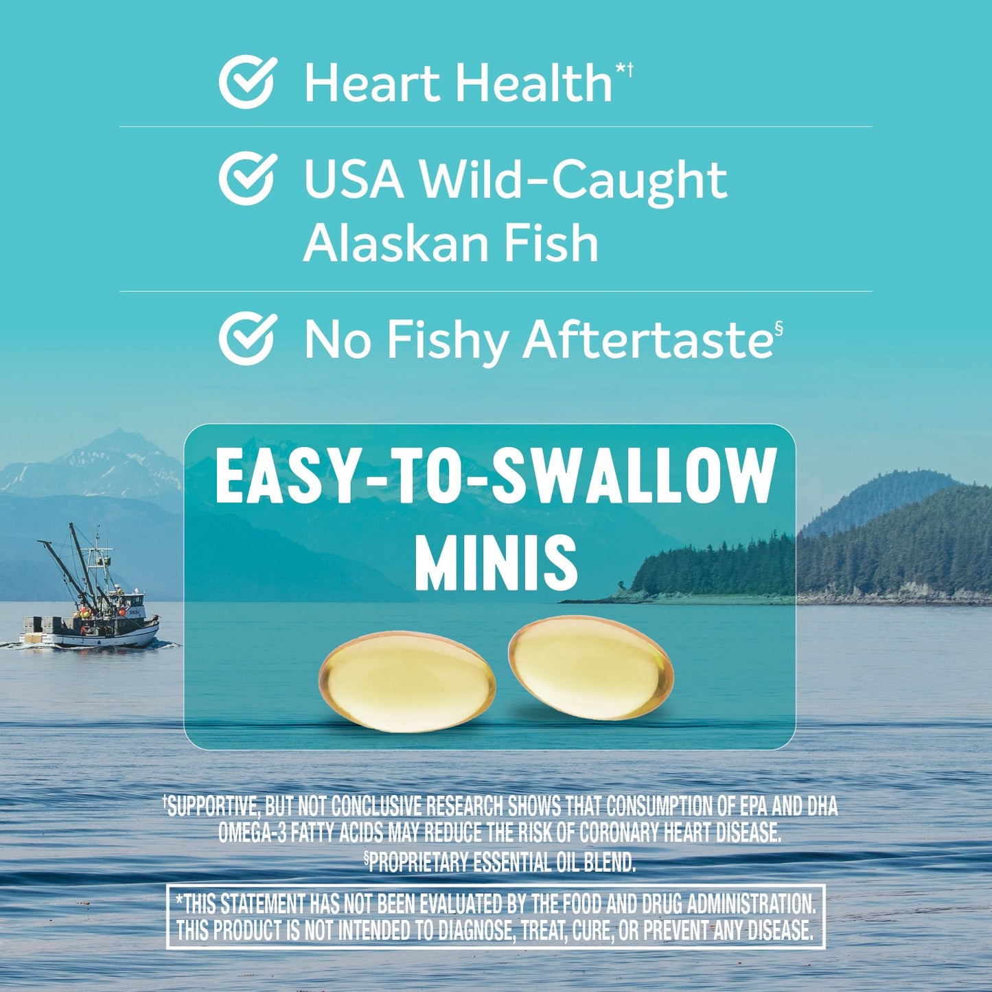 H-E-B Vitamins Alaskan Fish Oil Mini 600 mg Omega 3 Mint & Lemon Softgels