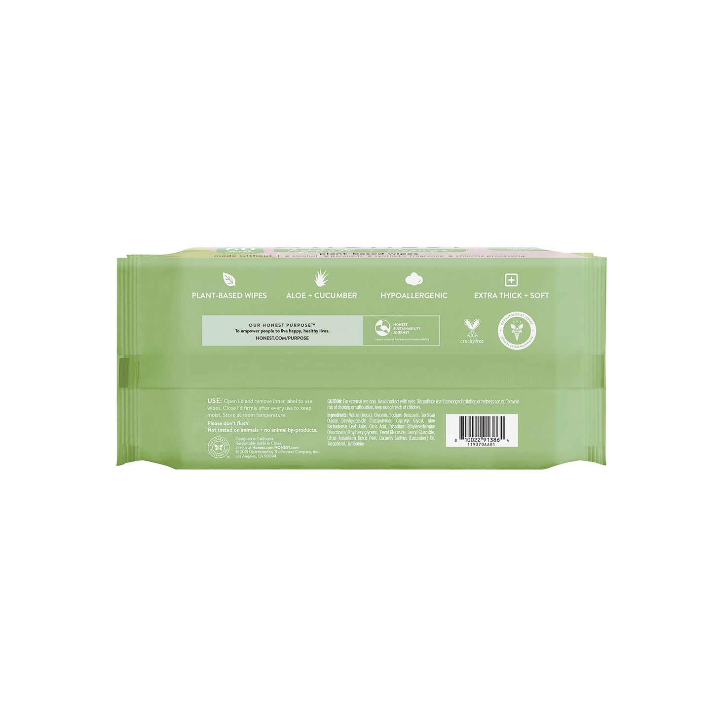 The Honest Company Hydrate & Cleanse Plant Based Wipes - Aloe & Cucumber