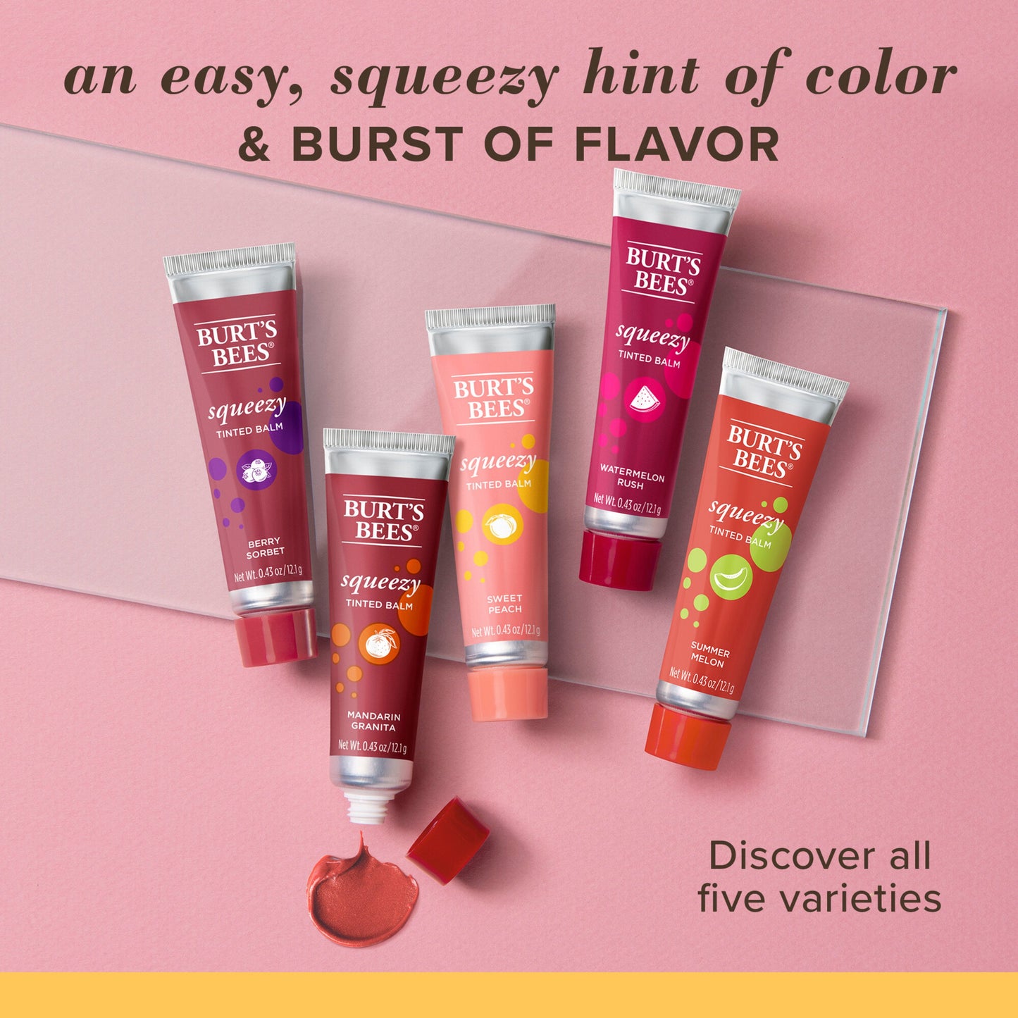 Burt's Bees Squeezy Tinted Lip Balm - Mandarin Granita