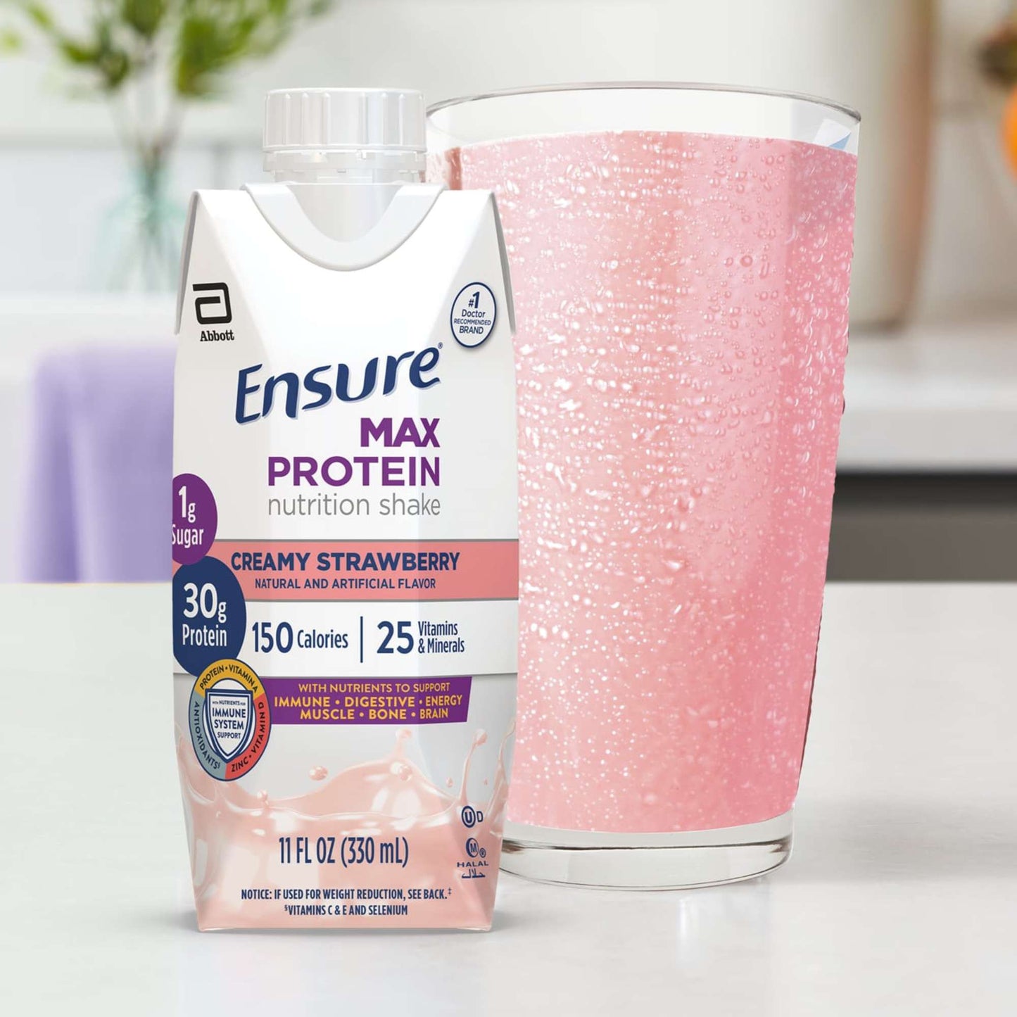 Ensure 30g Protein Nutrition Shakes 4 pk - Creamy Strawberry