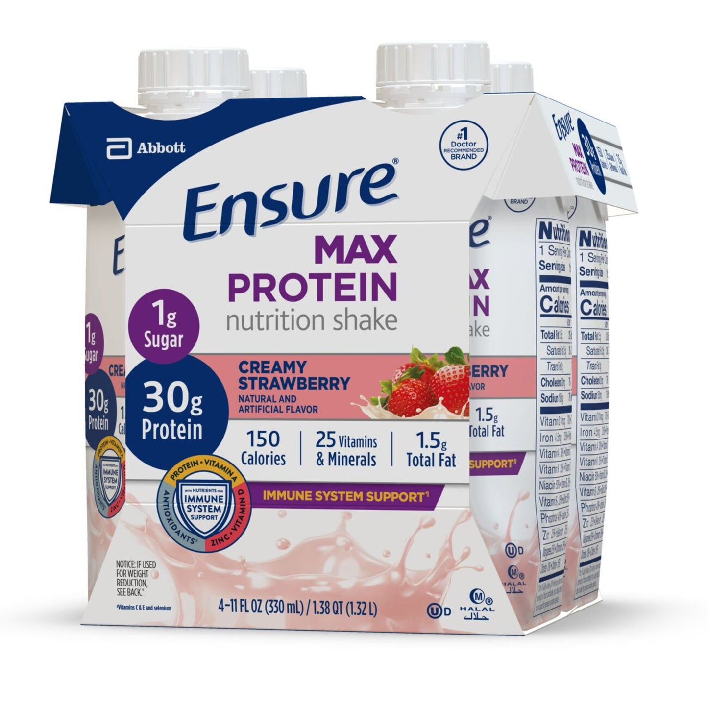 Ensure 30g Protein Nutrition Shakes 4 pk - Creamy Strawberry