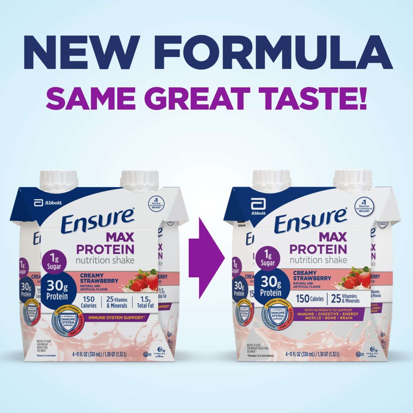 Ensure 30g Protein Nutrition Shakes 4 pk - Creamy Strawberry