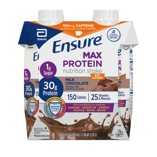 Ensure 30g Protein Caffeinated Nutrition Shakes 4 pk - Milk Chocolate