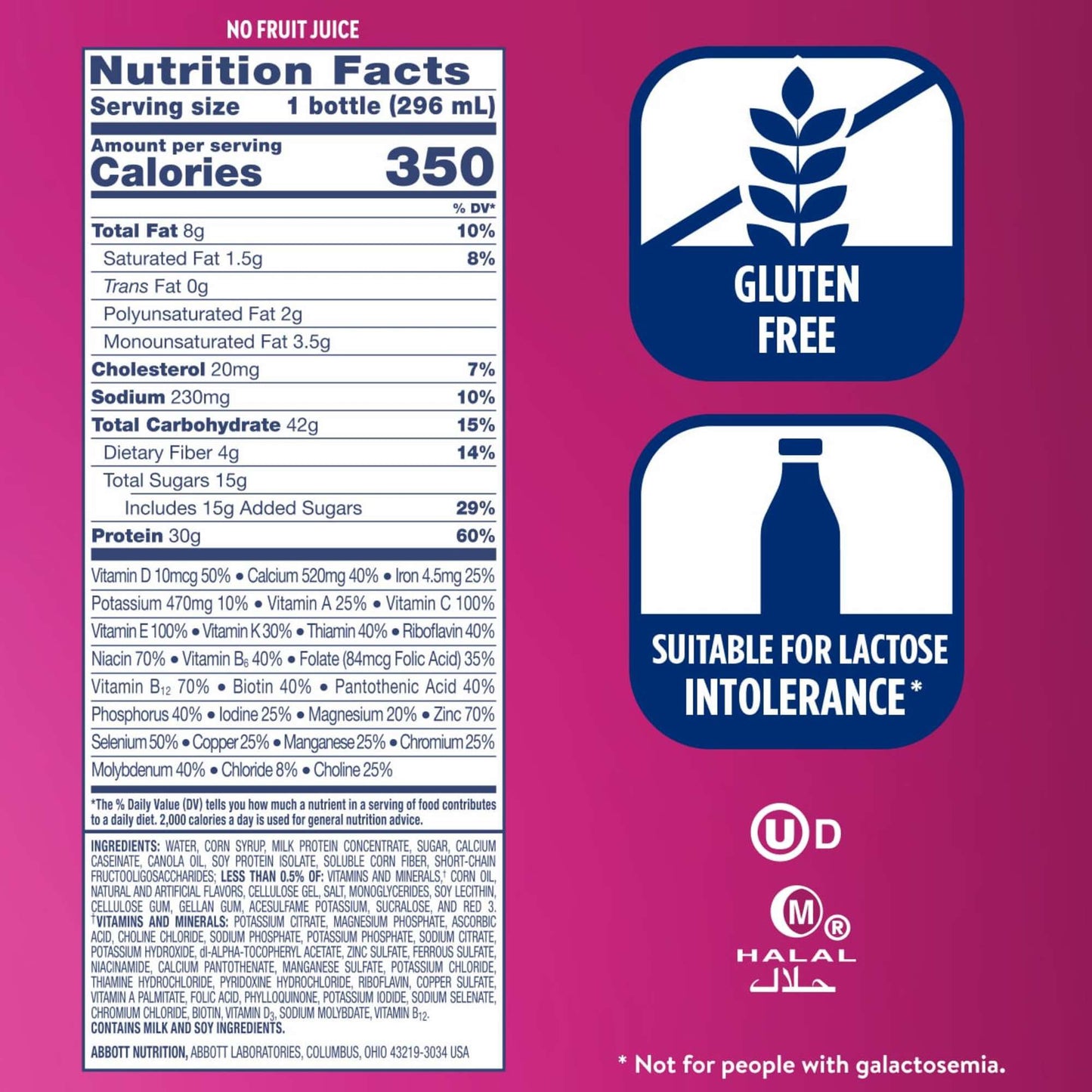 Ensure Complete 30g Protein Nutrition Shakes 4 pk Bottles - Strawberry