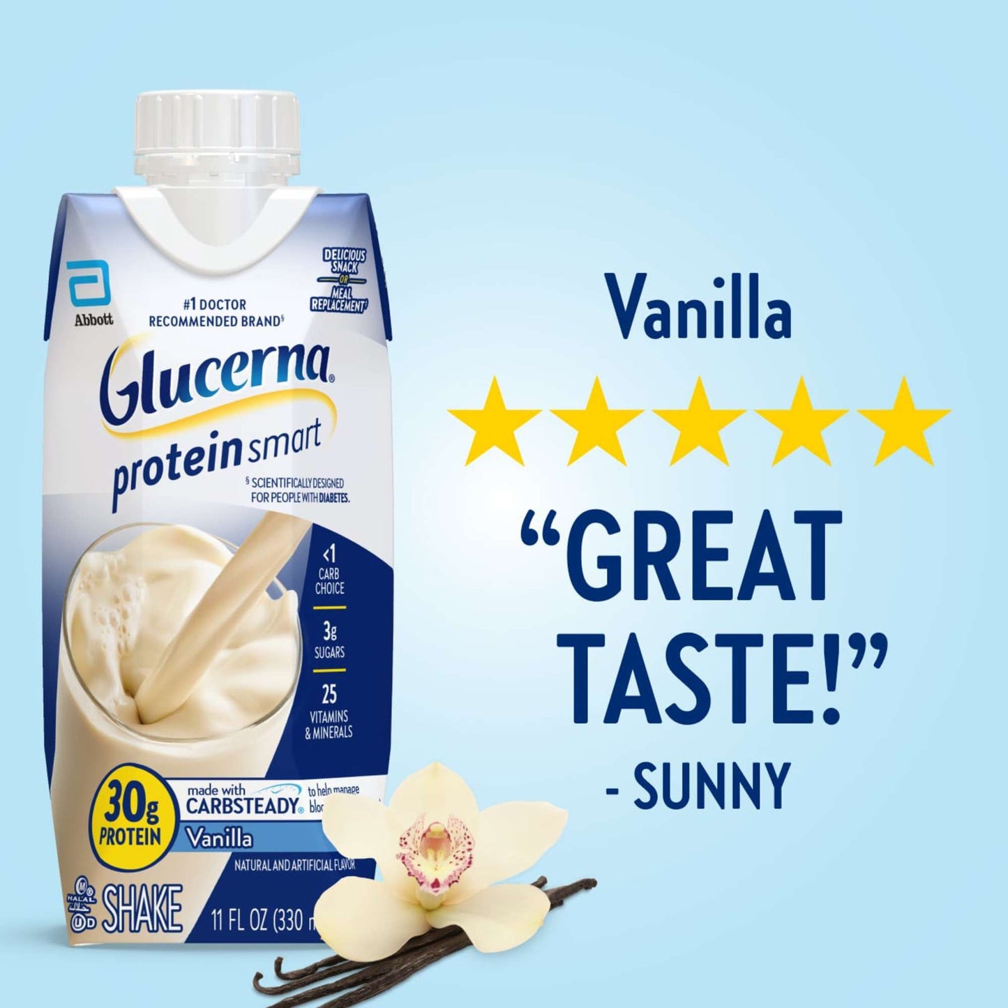 Glucerna 30g High Protein Nutrtion Shake Vanilla Ready-to-Drink 11 fl oz Bottles