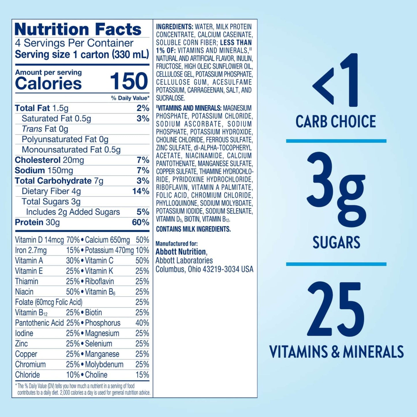Glucerna 30g High Protein Nutrtion Shake Vanilla Ready-to-Drink 11 fl oz Bottles