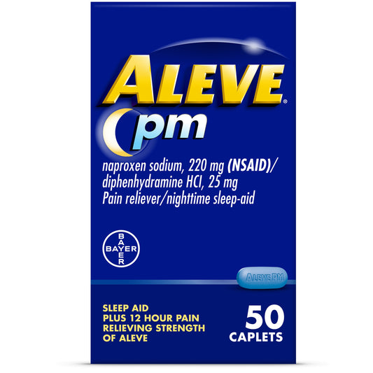 Aleve PM Pain Reliever Nighttime Sleep-Aid 220mg Caplets
