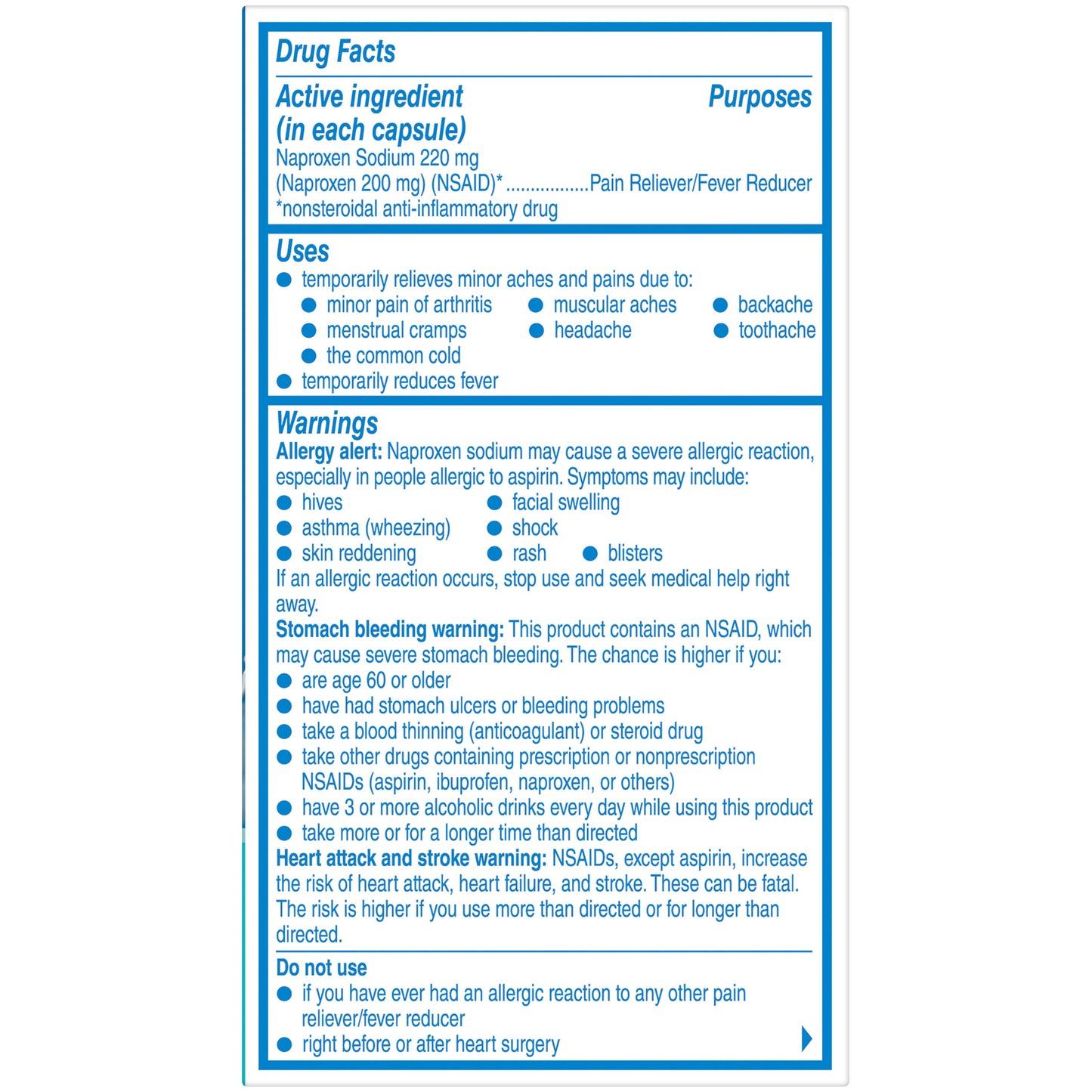 Aleve Liquid Gels Naproxen 220mg Capsules