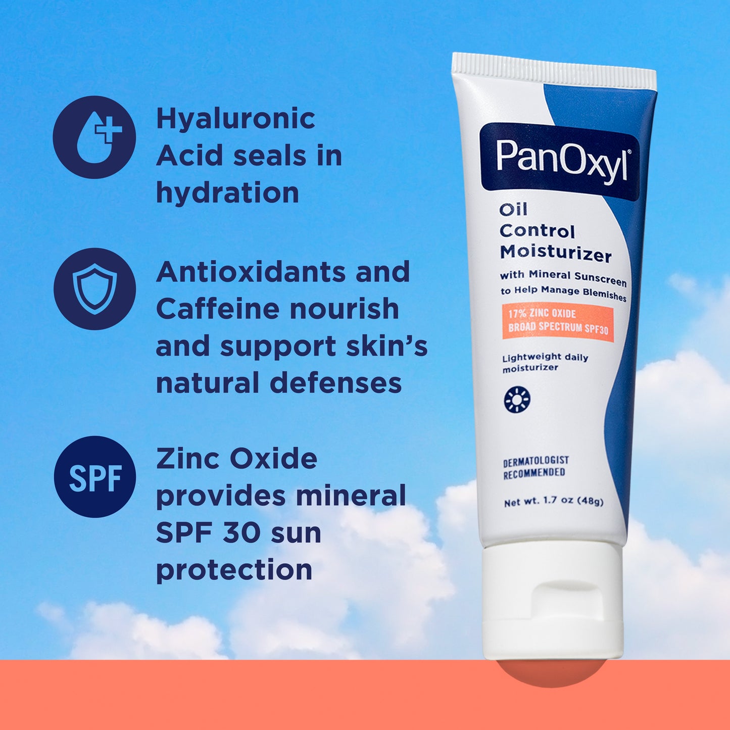 PanOxyl AM Oil Control Moisturizer with Mineral Sunscreen for Acne Prone Skin