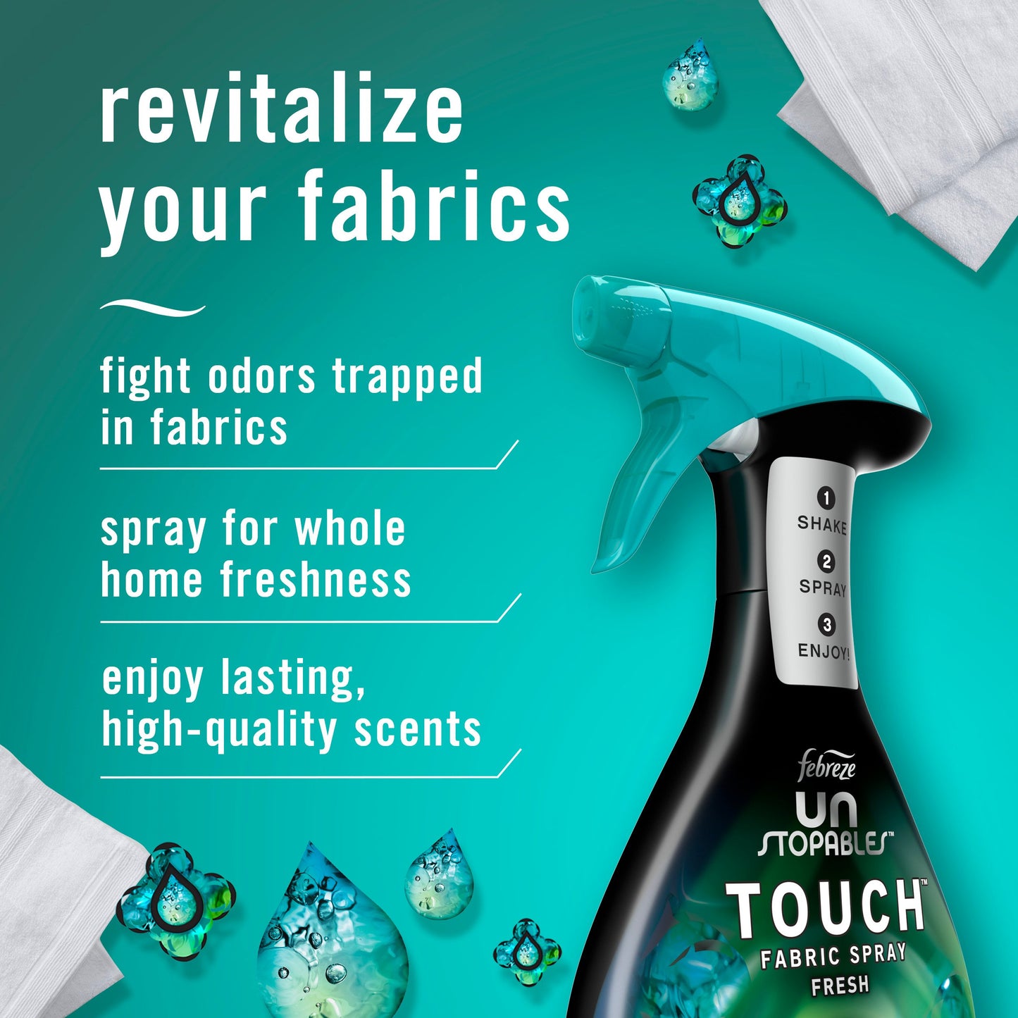 Febreze Fabric Spray Air Freshener Odor-Fighting Fabric Refresher - Unstopables Fresh Scent